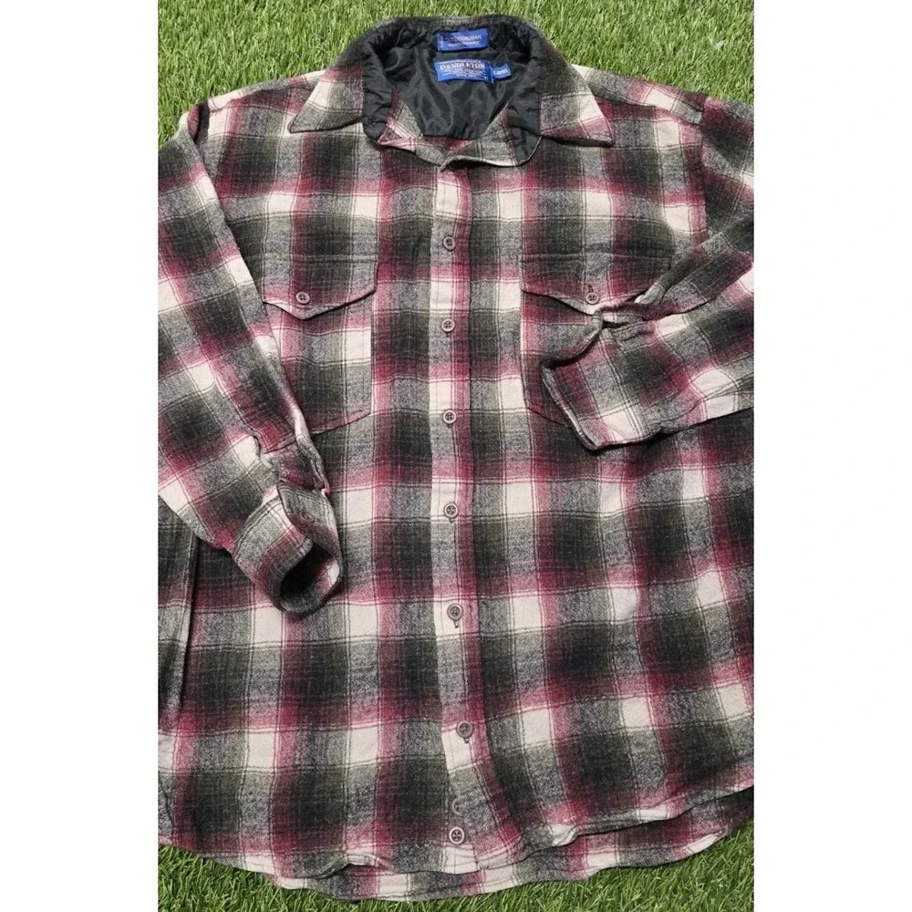 VTG Pendleton Quilt Lined Board Shirt Mens Large Wool Flannel Shacket Plaid USA